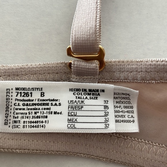 LEONISA Bra 32B Underwire T-shirt Lightweight Beige #71261 - Picture 6 of 10